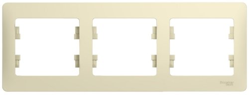 Рамка горизонтальная Systeme Electric Glossa 3-м. бежевый картинка